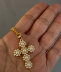CADENA CRUZ DE PERLAS